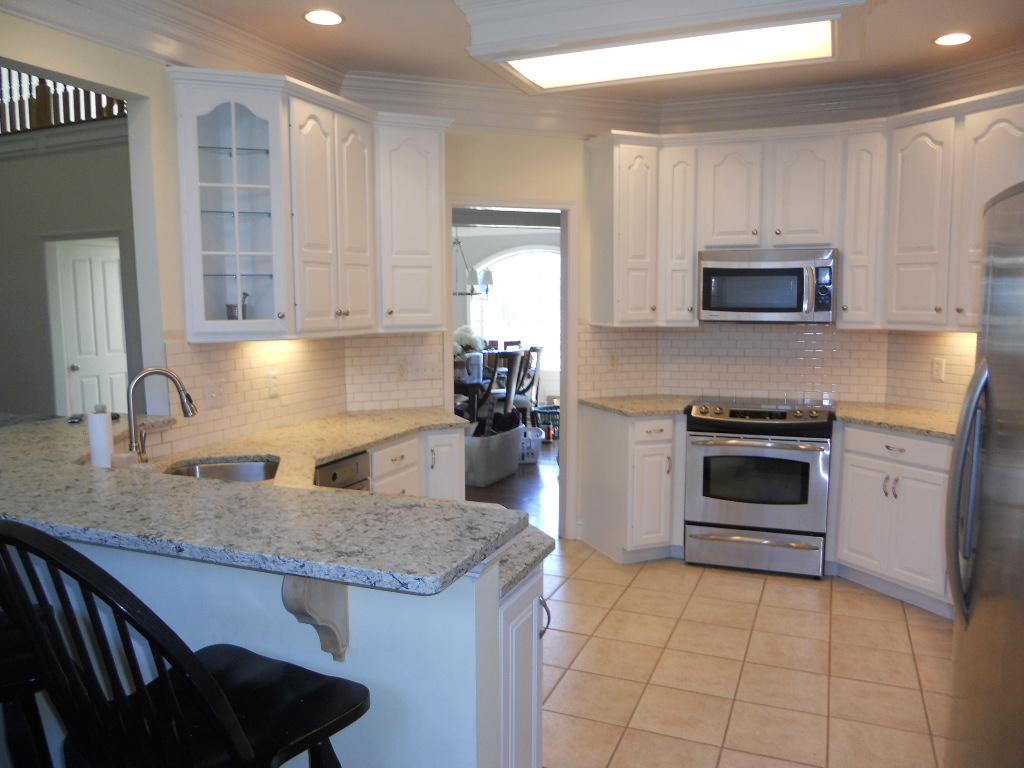 Cool White Painted Kitchen Cabinets
