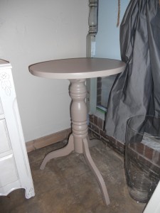 "Mocha Whip" painted side/ occasional table. Available at the Vintage Chic Painting booth at Village Antiques