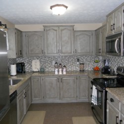 Cost effective kitchen updates old world paint finish