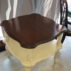 Make this unique piece of french furniture yours. Great style that will work in many decor settings. Finished in my "Champagne Bronze Cream" finish. Measurements are 28" x 28" x 26"tall Priced at $215 It is in the Vintage Chic studio store