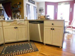 Antique white cabinets with brown glaze after photos.