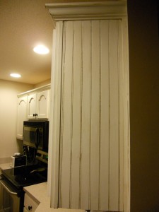 Antique white cabinets with brown glaze after photos.